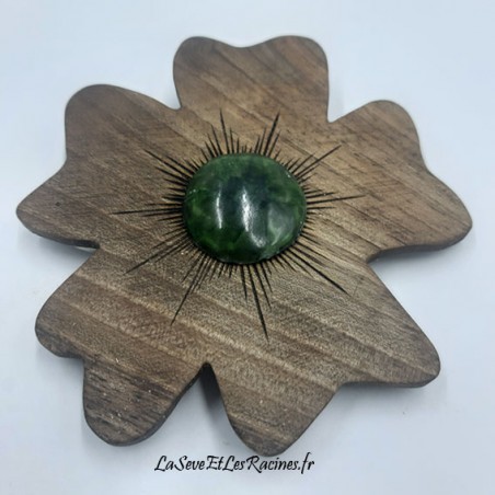 Barrette pince a cheveux artisanale en bois vert