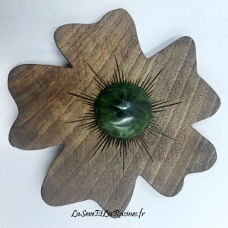 Barrette pince a cheveux artisanale en bois vert