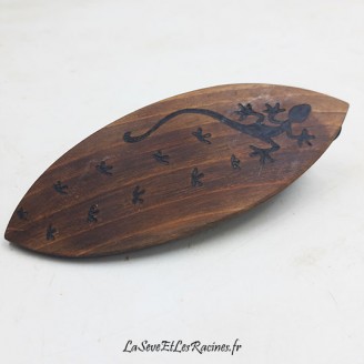 Barrette pince cheveux lezard gecko pince canard bois noyer artisanal