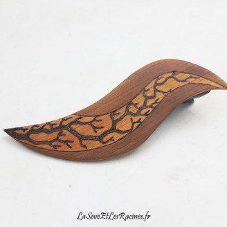 Barrette pince cheveux branche arbre pince canard bois artisanale