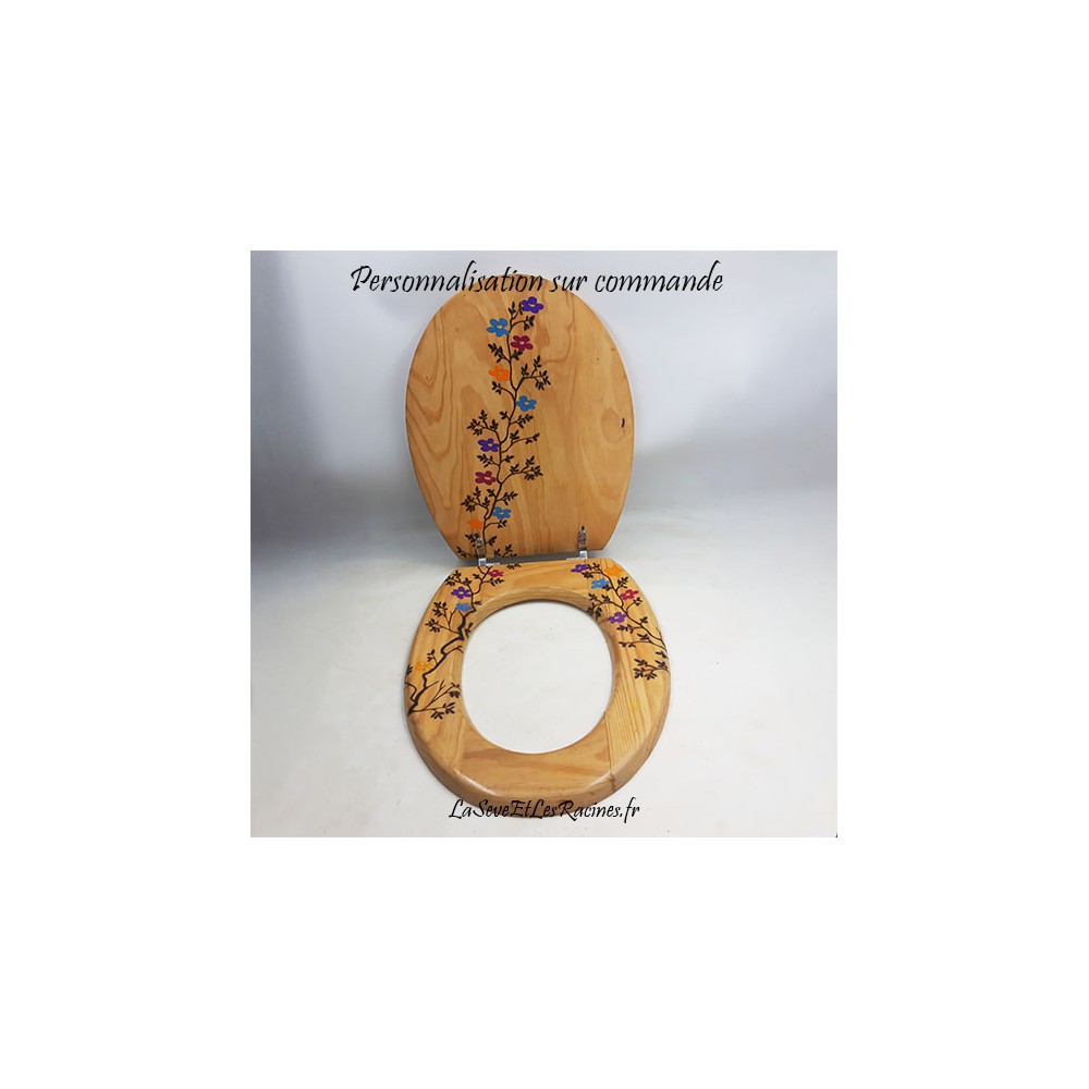 Abattant de toilettes en bois massif personnalisable, fabrication artisanale, biologique et locale francaise