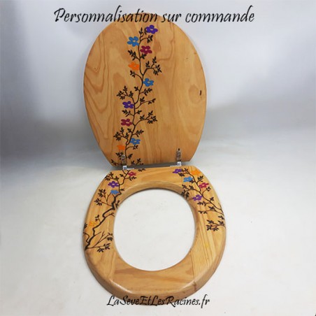 Abattant de toilettes en bois massif personnalisable, fabrication artisanale, biologique et locale francaise