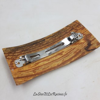 Barrette pince a cheveux branche arbre 10cm en bois, fabrication artisanale, bio ecologique