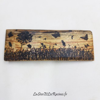 Barrette pince a cheveux en bois fabrication artisanale, nature champêtre, biologique écologique