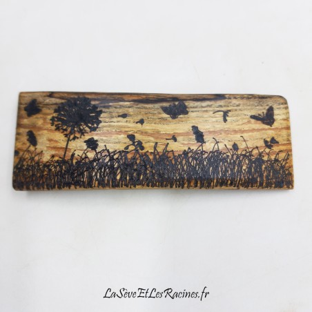 Barrette pince a cheveux en bois fabrication artisanale, nature champêtre, biologique écologique