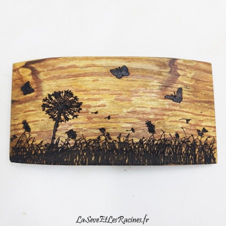 Barrette pince a cheveux en bois fabrication artisanale, nature champêtre, biologique écologique
