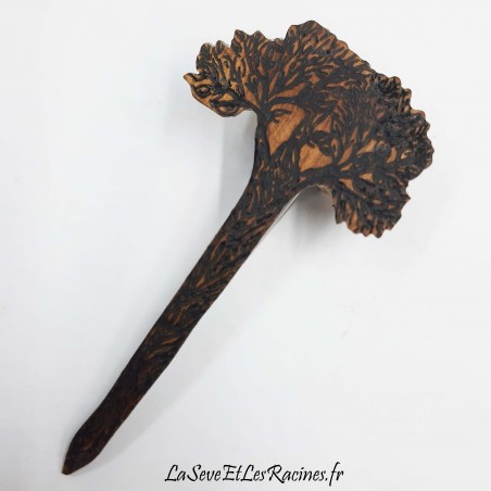 Barrette pince cheveux bois artisanale arbre