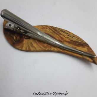 Barrette pince cheveux lézard gecko salamandre pince canard bois artisanale