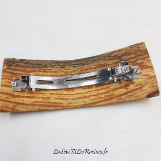 Barrette pince a cheveux branche arbre 10cm en bois, fabrication artisanale, bio ecologique