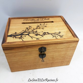urne en bois massif personnalisée arbre  - fabrication artisanale francaise