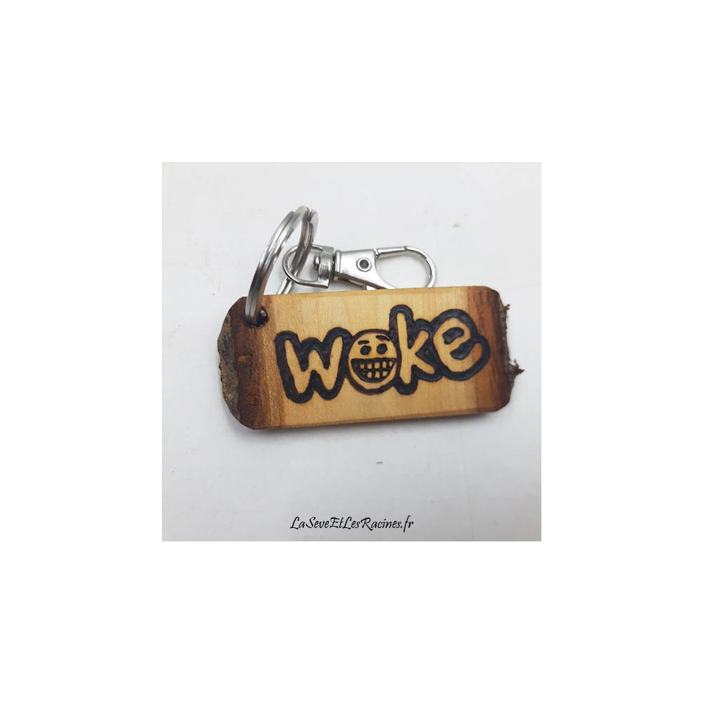 porte cle woke bois artisanal personnalisable