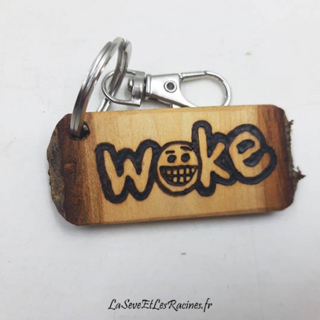 porte cle woke bois artisanal personnalisable