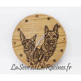 Horloge en bois personnalisée d'après photo de chien