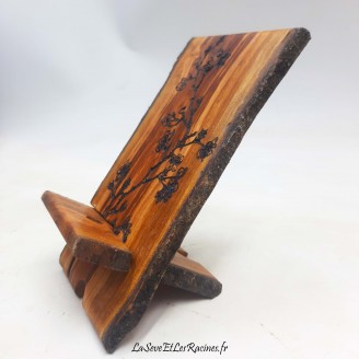 Support téléphone artisanal en bois