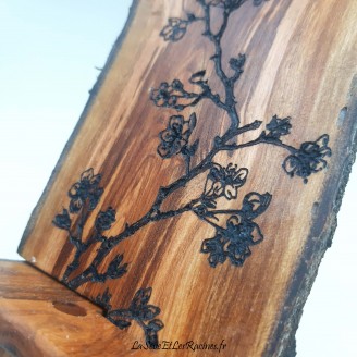 Support téléphone en bois de pêcher personnalisé