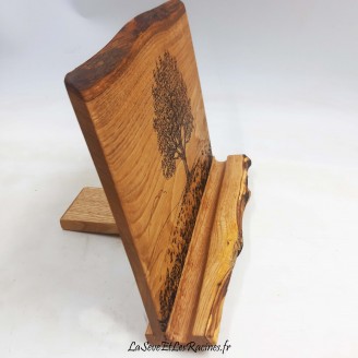 Support inclinable tablette inclinable en bois naturel de châtaignier personnalisable