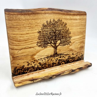 Support tablette et ordinateur hybride 12 ou 13 pouces en bois fabrication artisanale
