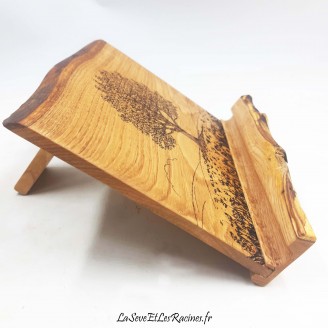 Support tablette pc hybride en bois de châtaignier avec inclinaison réglable