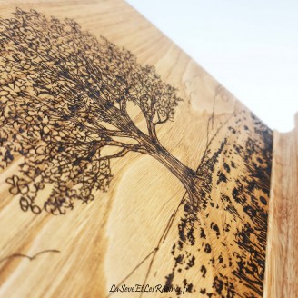 Support tablette inclinable en bois naturel de châtaignier