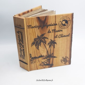 album voyage en bois personnalisé