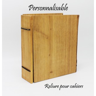 Reliure pour cahier en bois