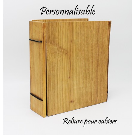 Reliure pour cahier en bois
