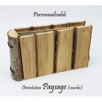 Livre d'or ou carnet en branche de bois personnalisable