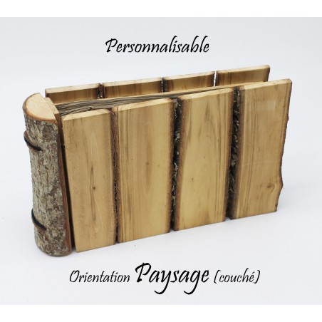 Livre d'or ou carnet en branche de bois personnalisable