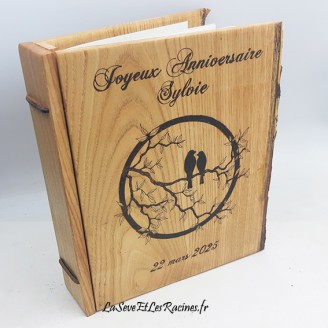 album photo anniversaire en bois personnalisé