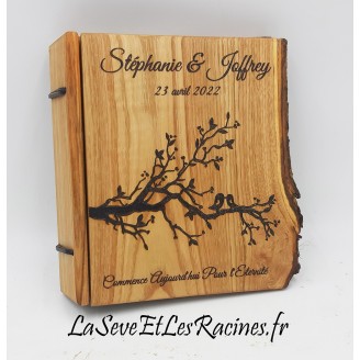 livre d'or en bois massif personnalisé fabrication artisanale francaise