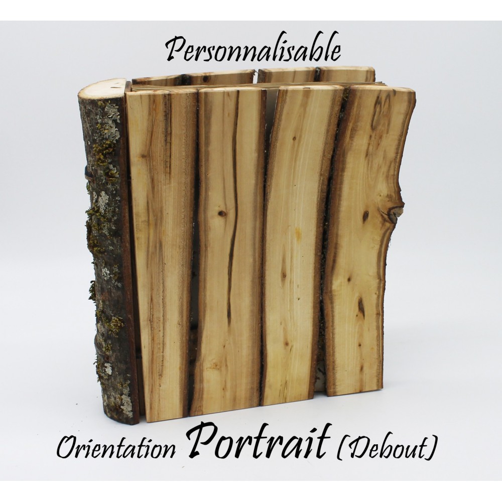 Livre d'or en bois personnalisable fabrication artisanale en branches