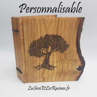 livre d'or bois personnalisé arbre fabrication artisanale