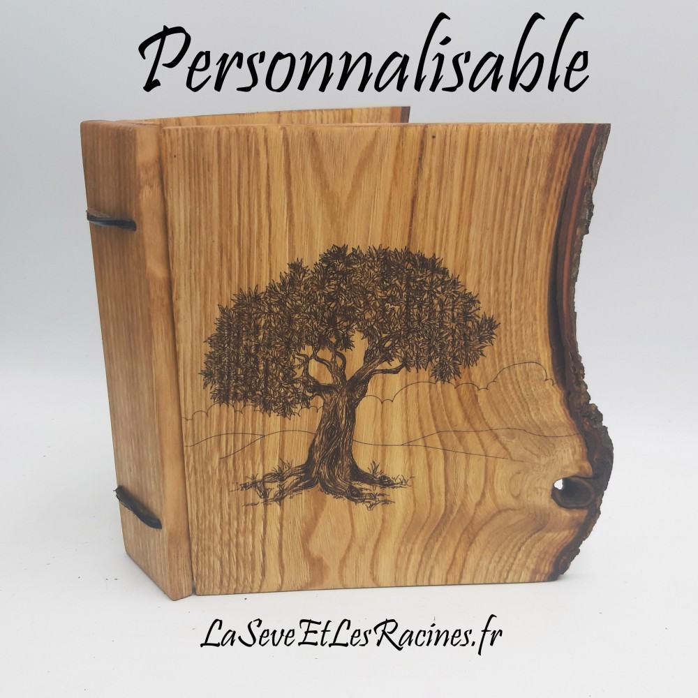 livre d'or bois personnalisé arbre fabrication artisanale