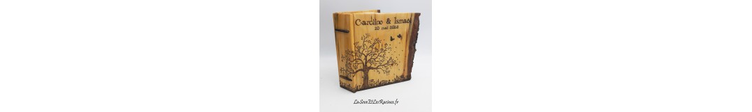 Livre d'or en bois personnalisé | La Sève et les Racines