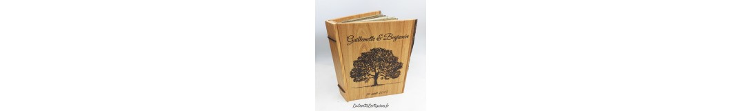 Livres d'or et carnets en bois formats A4 personnalisables