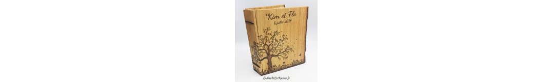Livres d'or et carnets en bois formats A5 personnalisables