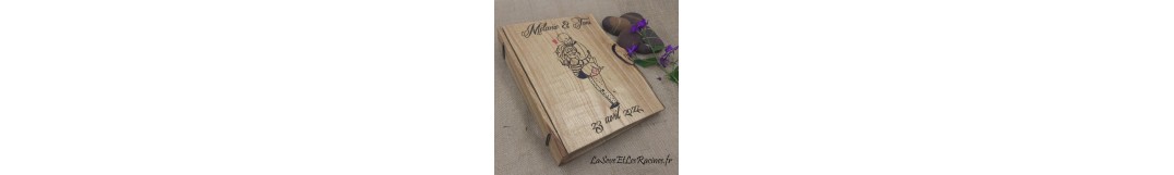 Livre d'or mariage en bois personnalisé | La Sève et les Racines
