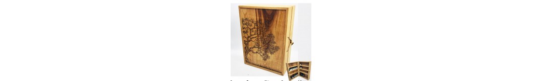 Boîte huiles essentielles en bois personnalisée | La Sève et les Racines
