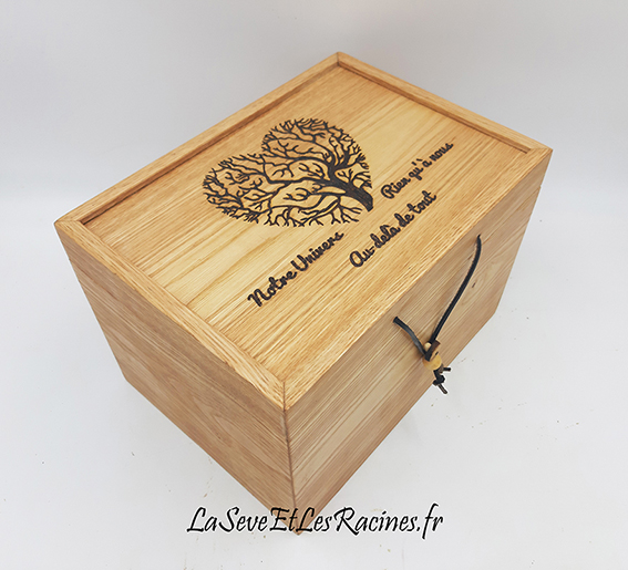 coffret boite personnalisé amoureux sur mesure arbre nature artisanat