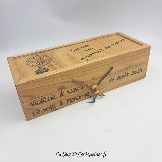 coffret boite à thé personnalisé prenom artisanat cadeau de mariage