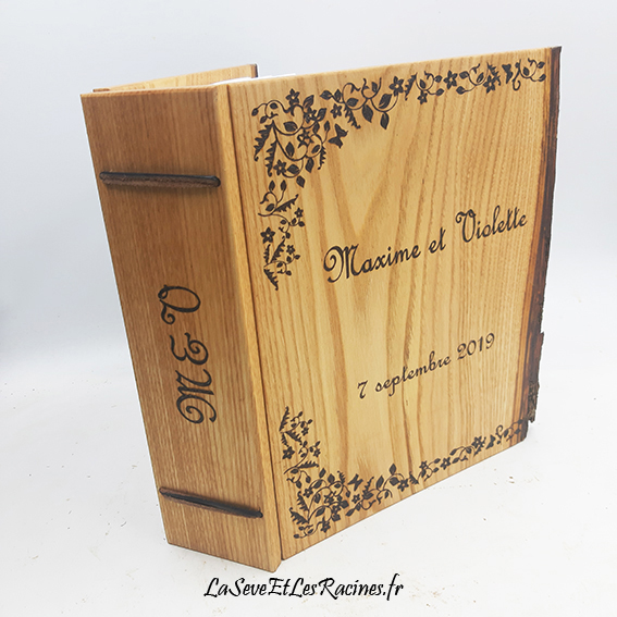 livre d'or cadeau mariage fleurs -personnalise date prenoms