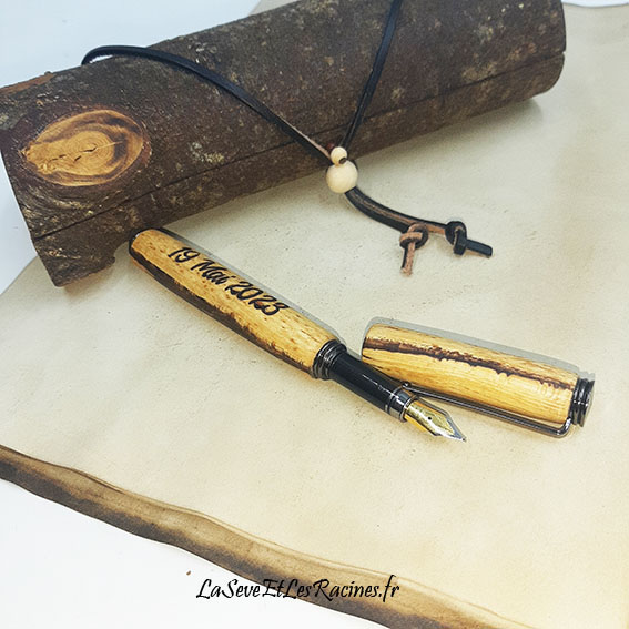 stylo plume personnalise bois artisanal