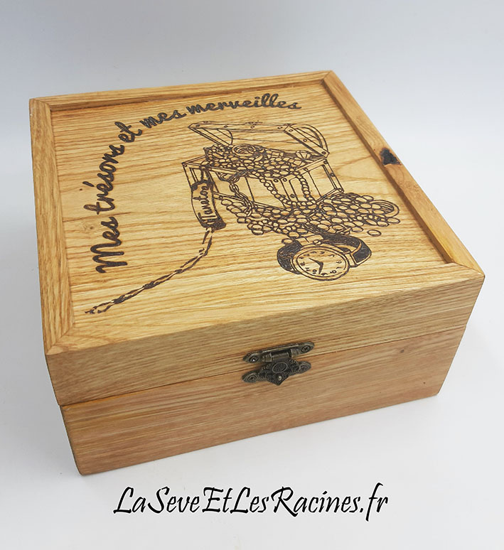 Boîte coffret bijoux en bois personnalisée sur mesure
