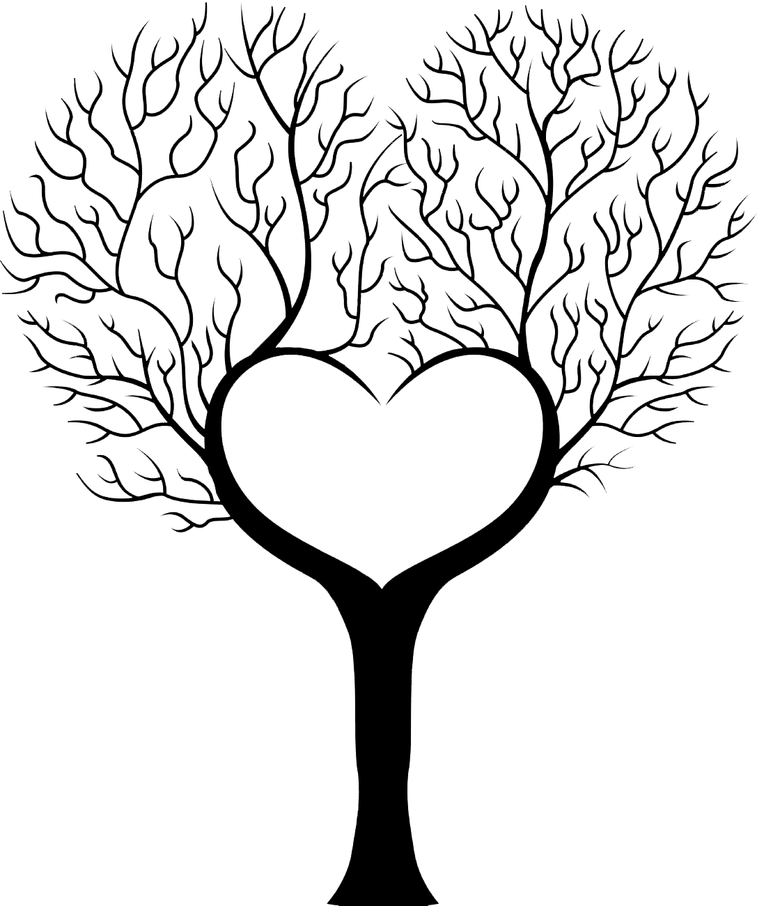Motifs de gravure sur bois personnalisés : arbre en forme de coeur //  Conception de modèle de motif facile // Art par pyrogravure // Fichier PDF  à téléchargement immédiat // Planche à découper -  France
